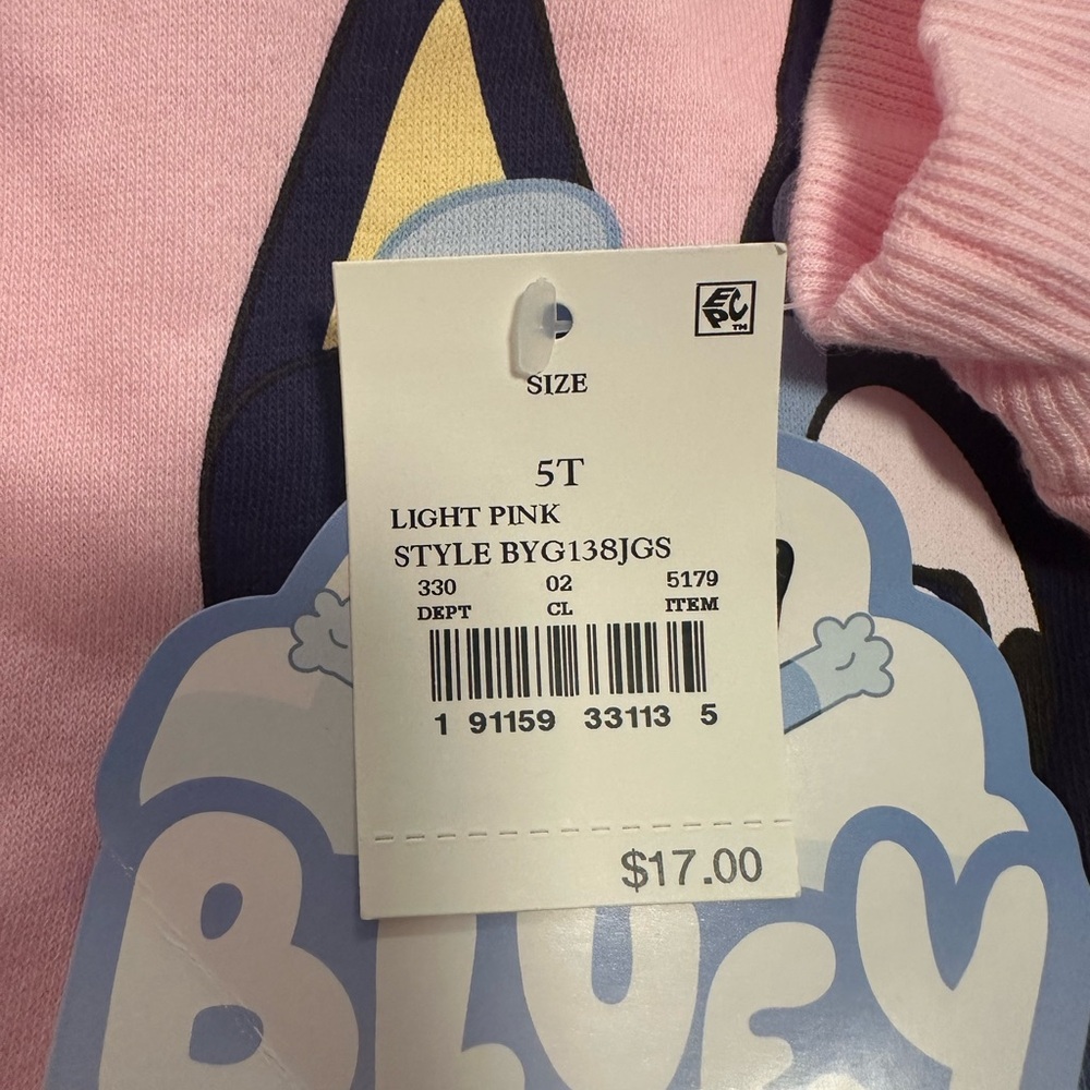 Bluey Pink Hoodie set 5T - Picture 2 of 4